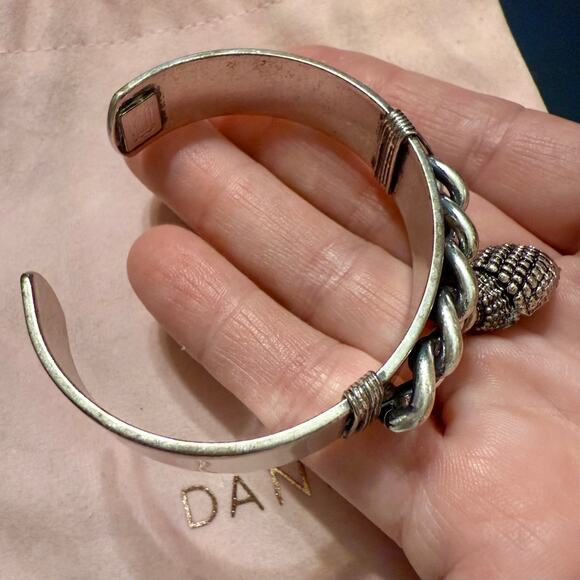 Dannijo Shylo Seashell Charm Silver Tone Cuff Bracelet - Picture 7 of 8